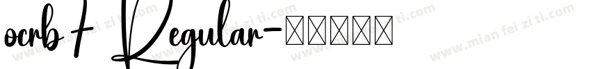 ocrb7 Regular字体转换